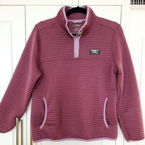 L.L. Bean Airlight Knit Pullover Bramble Berry Heather, Medium Petite EUC